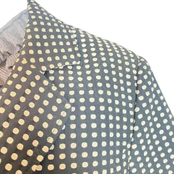 Willi Smith Vintage Womens Tailored Black & Off White Oval Pattern 3/4 Sleeve Bl - Picture 4 of 7